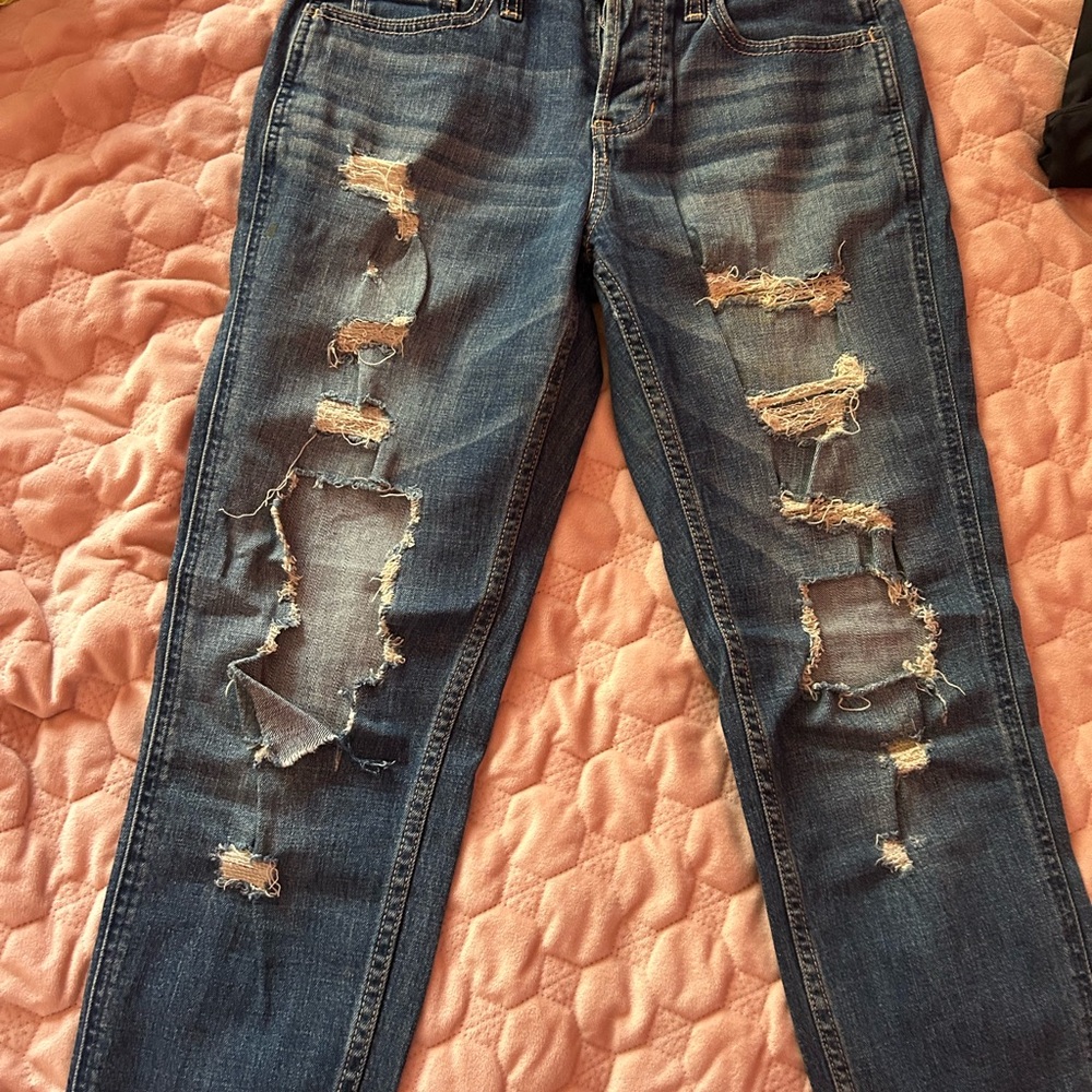 Hollister Blue Ripped Skinny Jeans